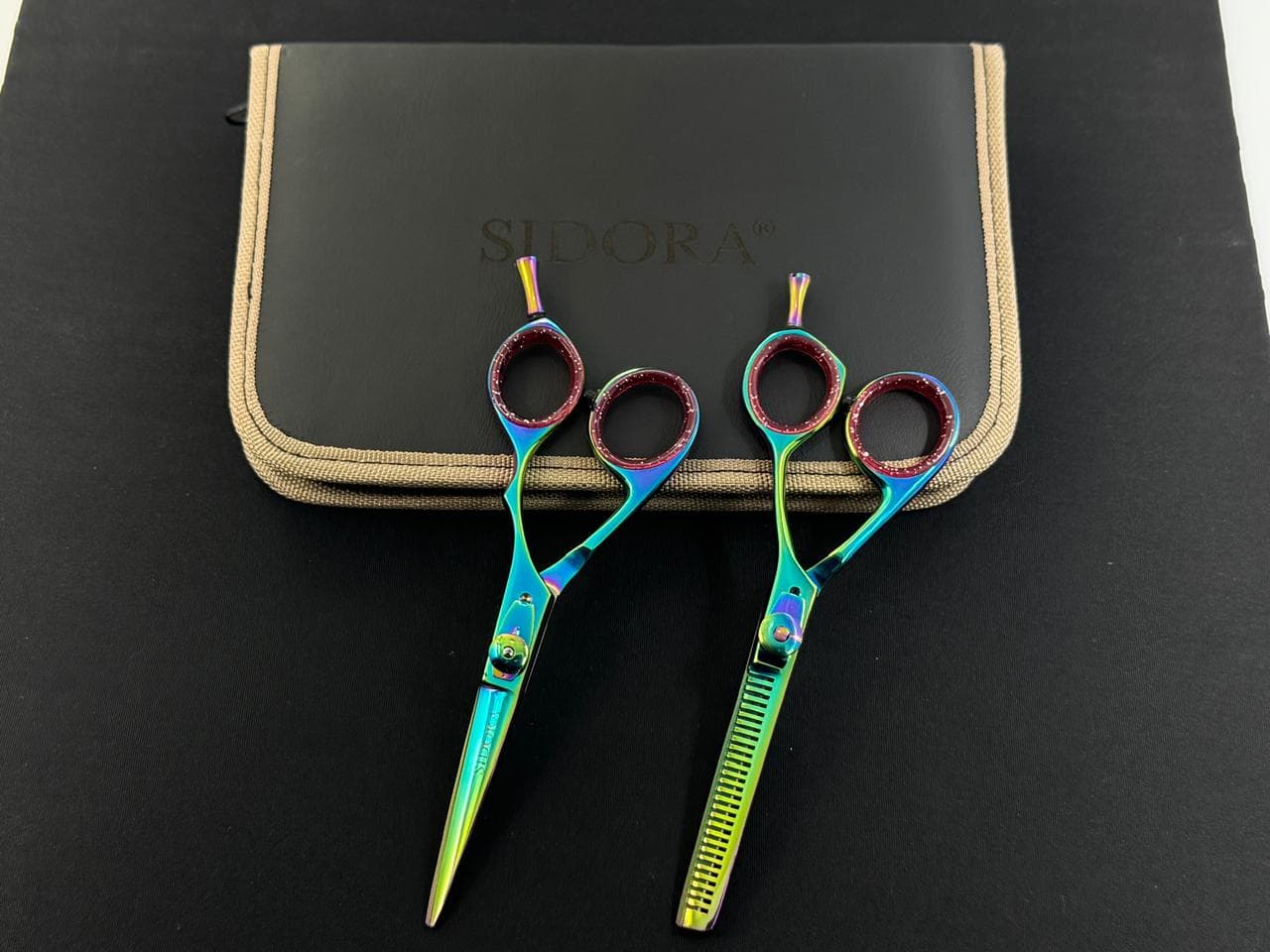 Barber scissors — rainbow titanium